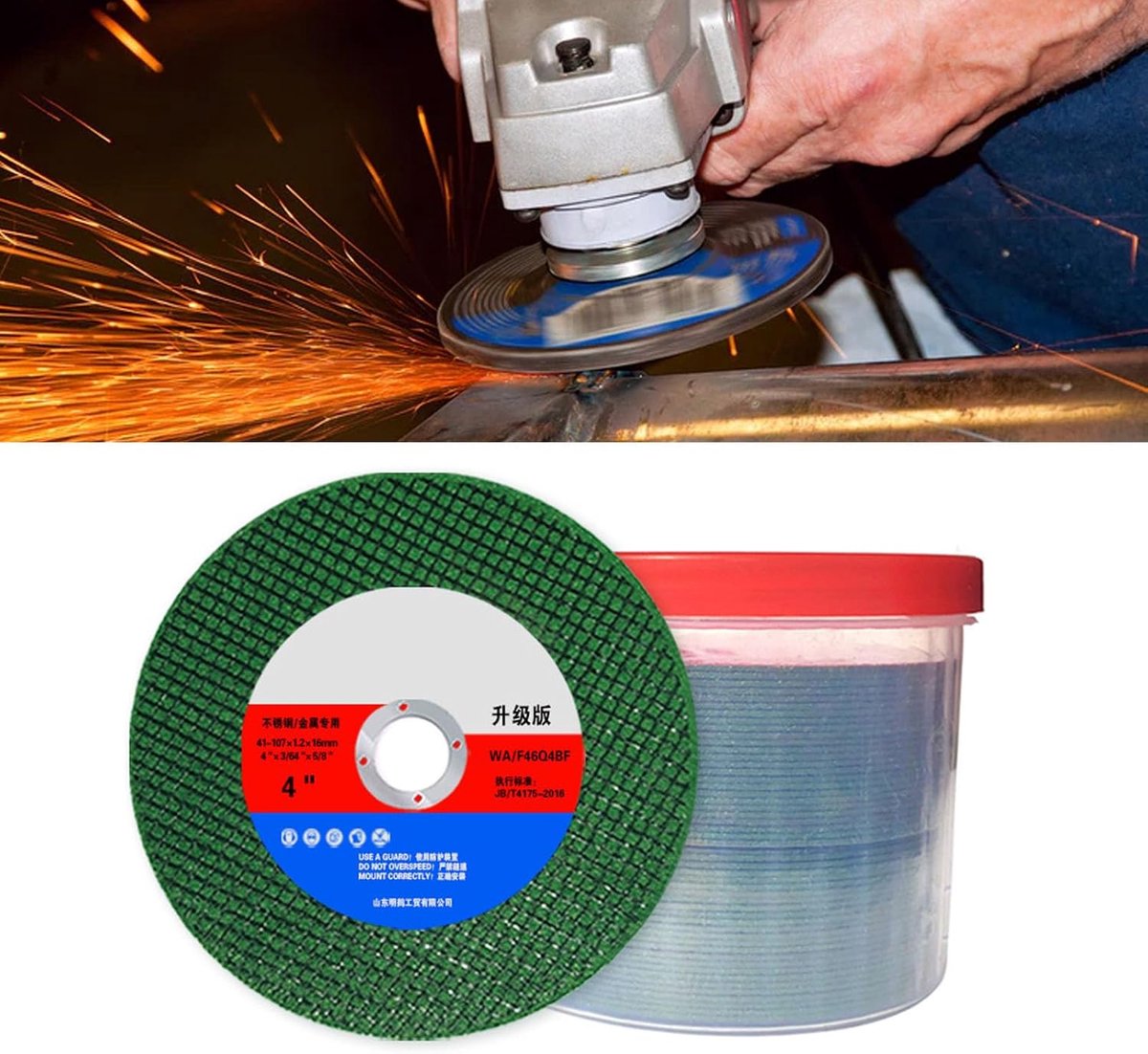 SnelShoppen - Impactbestendige Snijdisk 107 Mm - 16 Mm Binnen Diameter - 1.2 Mm Dikke Schijf - Zeer Efficiënte Schuurdiscs voor Schuurmachines - 25 St