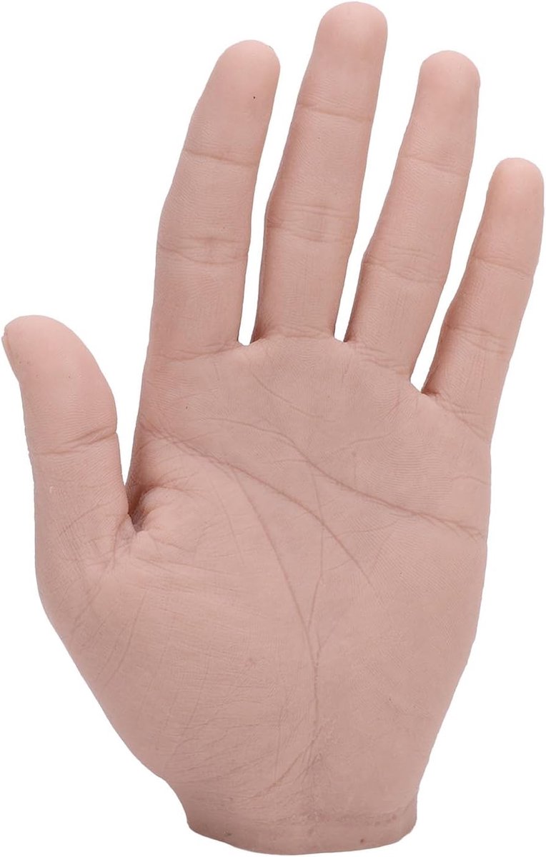 SnelShoppen - Silicone Mannen Hand Model, Flexibele Nepphand, Realistische Mannequin Hand voor Sieraden Weergave, Fotoproppen, Halloween, Prestaties,