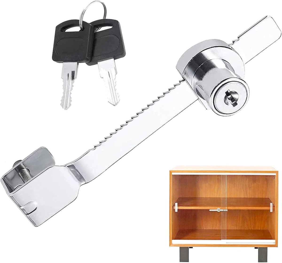 Terrarium Lock with Key, Rod Lock, Sliding Leaf, Saw Lock, Ratchet Lock, Glass Door Lock, Terrarium Lock for Shop - ShopVlot
