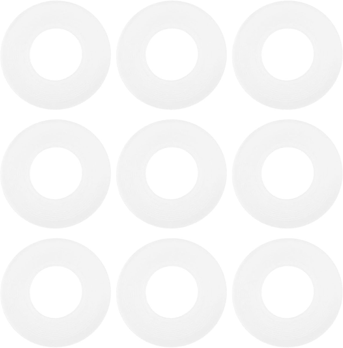 SnelShoppen - 100 Stuks Plastic Nylon Platte Ring 4.3mm Binnen Diameter 9mm Buiten Diameter 0.5mm Dikte Transparant Geschikt voor Industiële Apparatuu