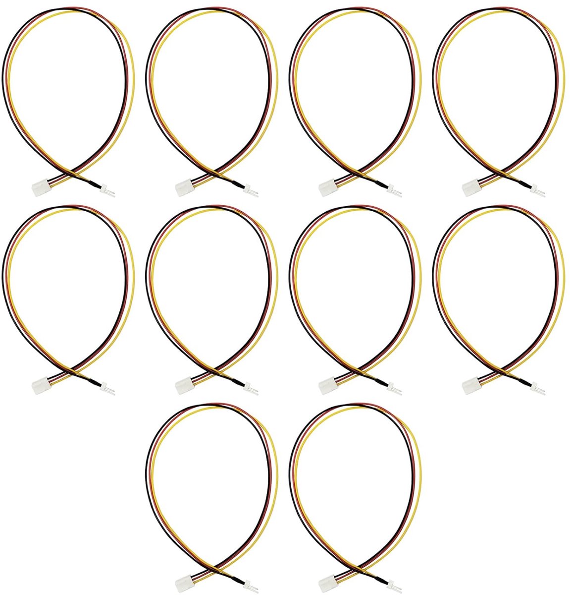 SnelShoppen - 10x PC Fan Power Extension Kabel 3-Pins Male Plug naar Female Socket Verlengkabel voor Koelventilatoren 40cm - Duurzaam en Universeel