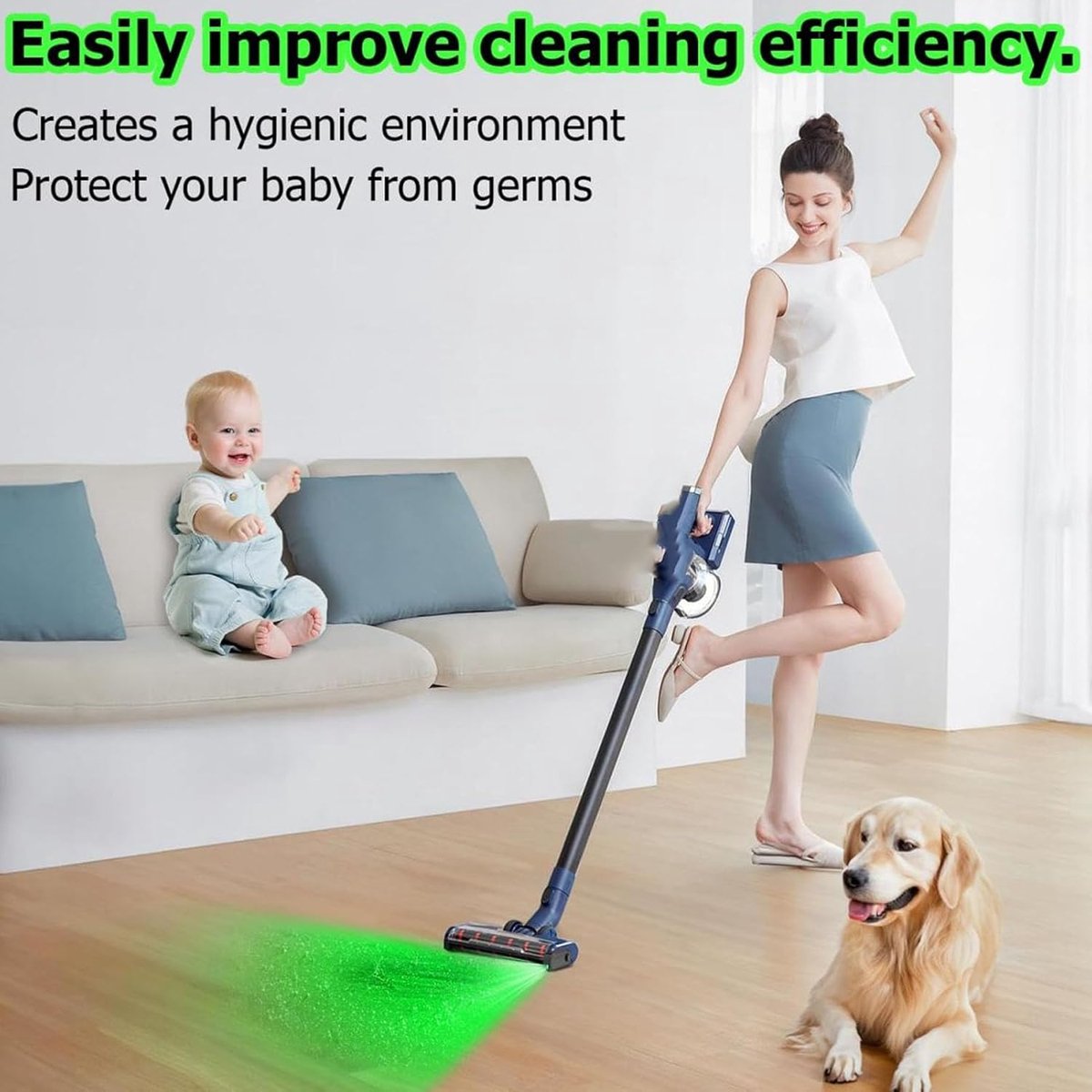 Vacuum Bahuun, Vacuum Dust Display Lamp, Universal Disclosure Invisible Vacuum Animal Pet Hair Vacuum Cleaner Light - ShopVlot