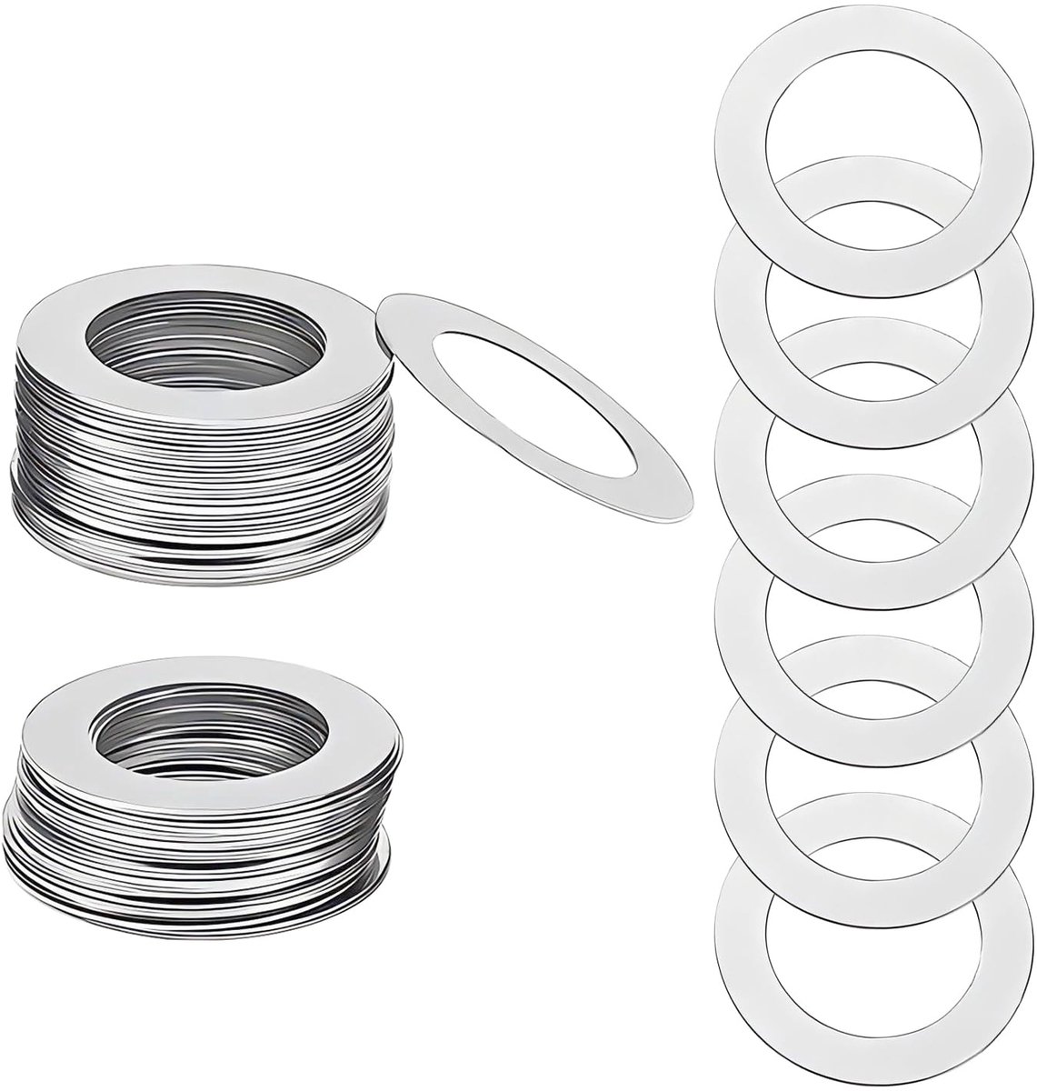 SnelShoppen - 50 Stuks Platte Onderleggers M14 x 20 x 0,5mm Ronde Onderleggers 304 RVS Onderleggers voor Schroeven en Moeren