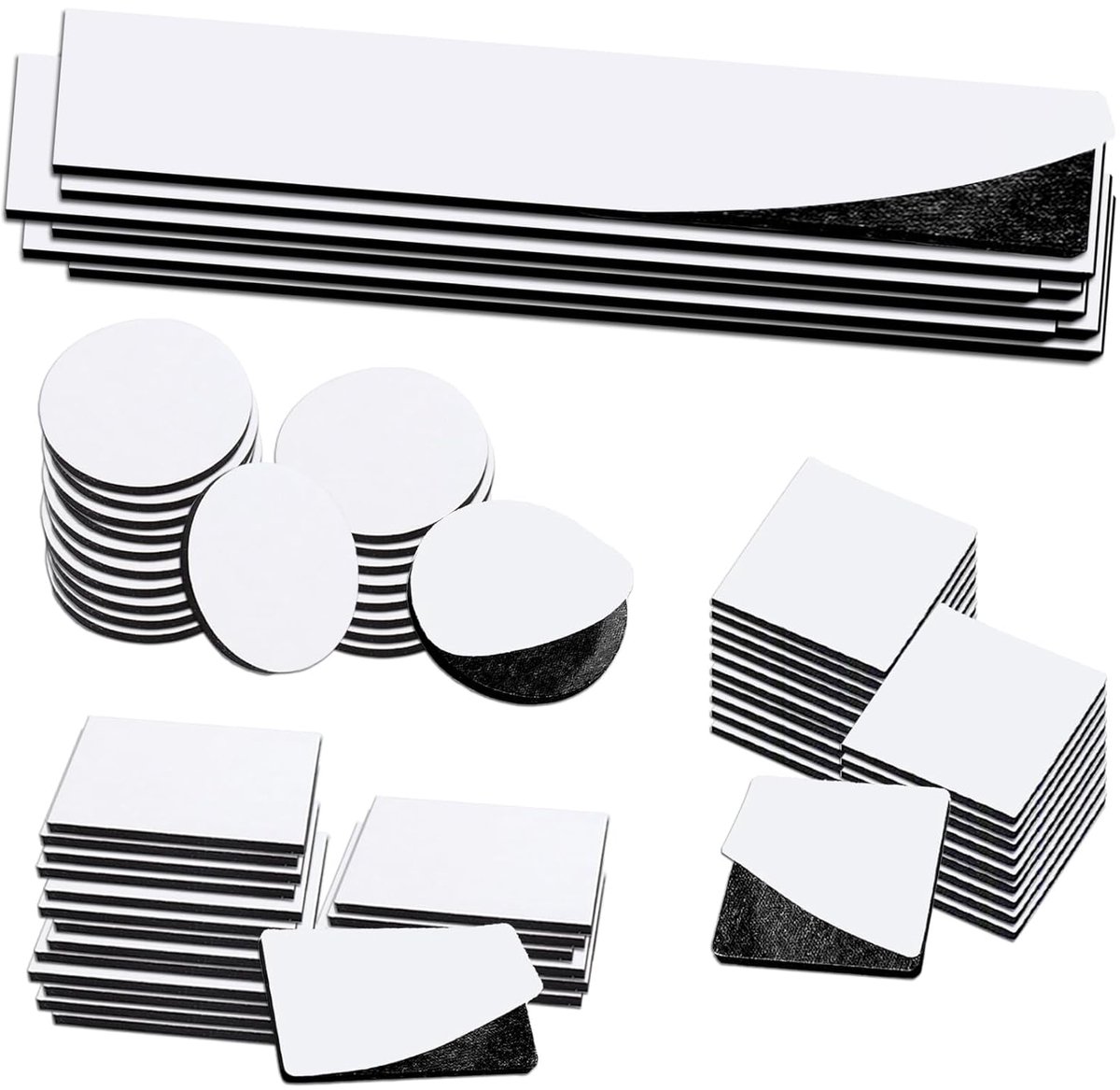 SnelShoppen - Pack van 68 Dubbelzijdige Lijmpads, Extra Sterk, Multifunctionele Lijmtape, Dubbelzijdig, Sterke, Vierkante, Ronde, Rechthoekige Pads vo
