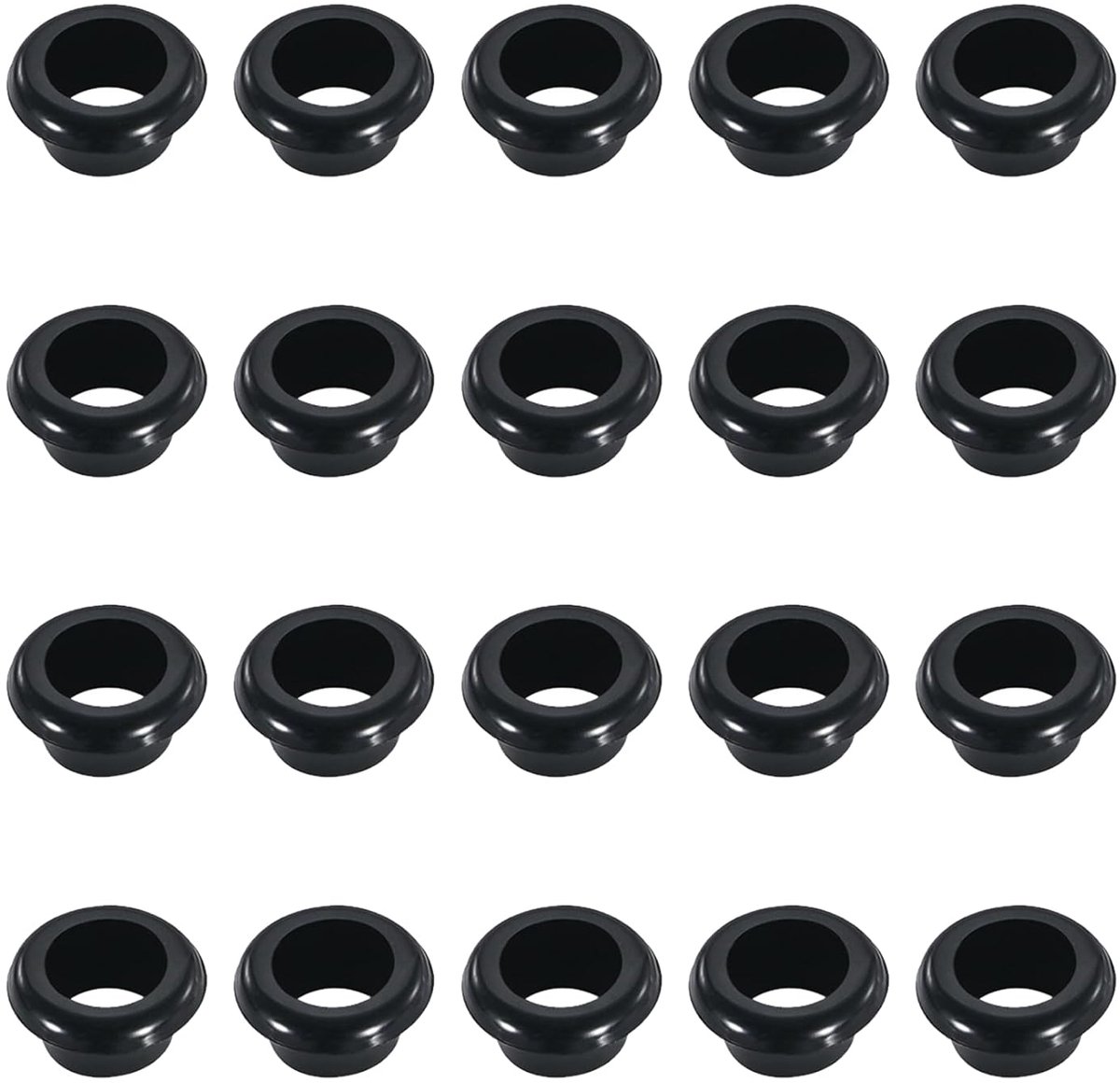 SnelShoppen - Pack van 20 Rubber Caps, Kabeldoorvoeren, Rubber Stoppen, Waterdichte Kabeldoorvoer, Zwarte Elektrische Ring, Voor Draad en Kabel Besche