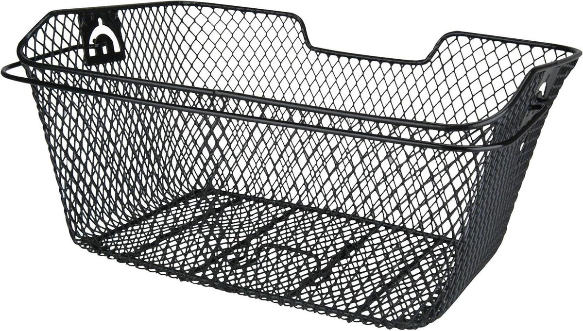 Fietsmand Bagagedrager - Fijnmazige mand - Veilig Vervoeren - Klembevestiging zonder gereedschap - 310x420x200mm - Zwart