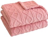 Deken - Verzwaringsdeken - Plaid 70 x 100 cm - Superzacht Warm - Roze Plaid - Effen Plaid voor Bank Bed Fleece deken