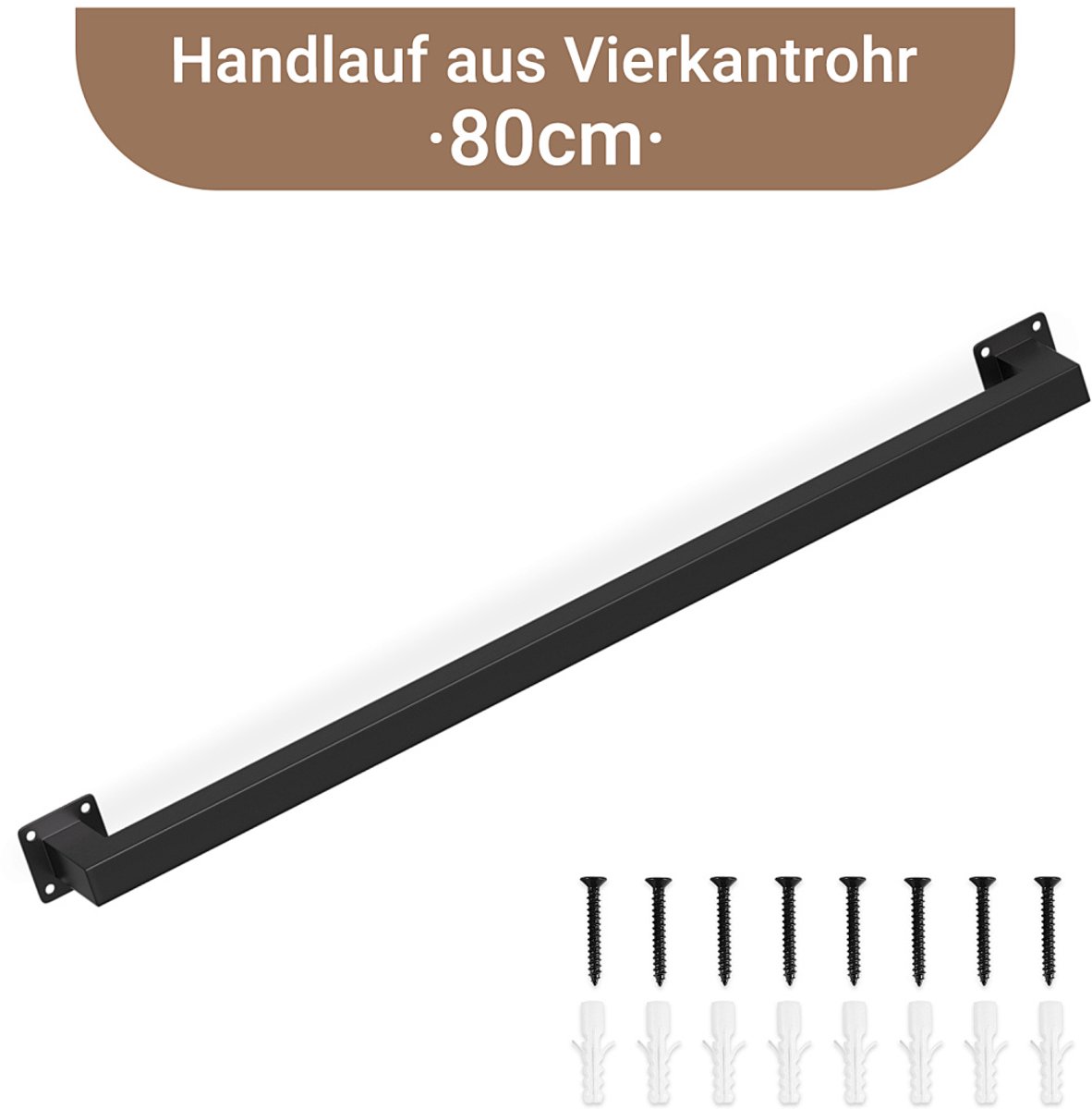 Trapleuning voor trap voor binnen, antislip, Trapleuningen voor trappen, zwart 80 cm