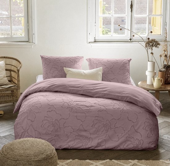 Dekbedovertrek Microvezel Tufted Bloom Blush - 240x200/220cm - Mauve — afbeelding 3