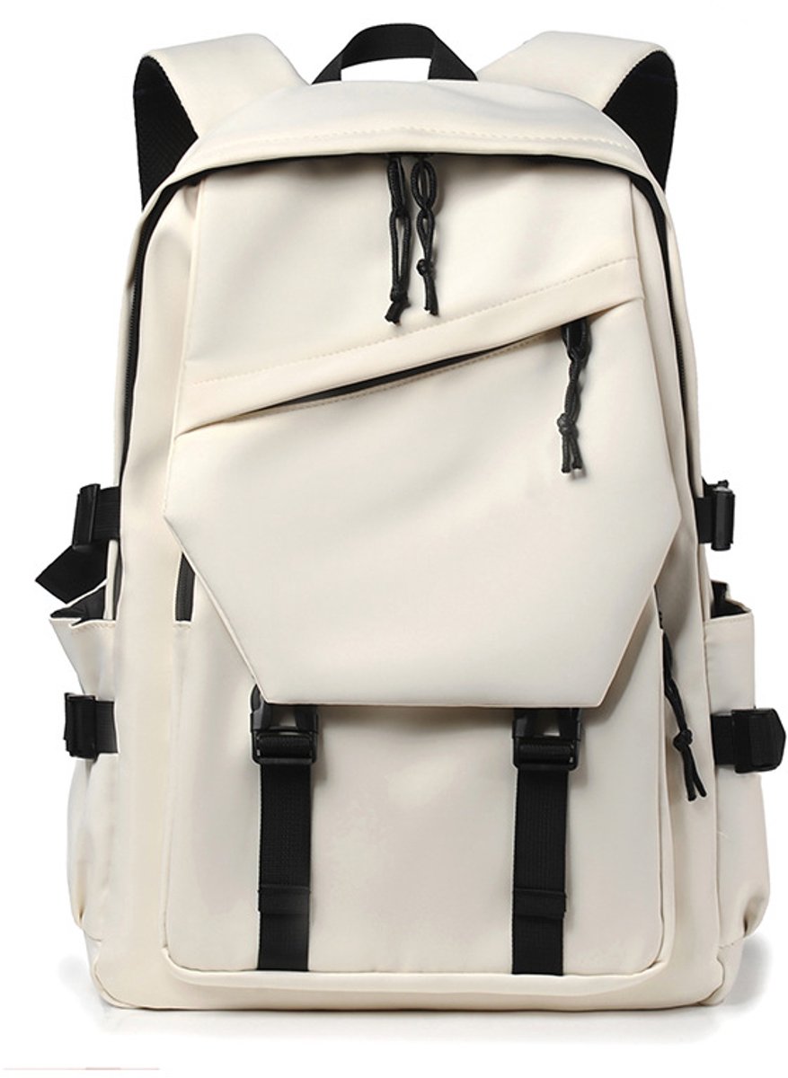 YAGXIG Casual Rugzak - Studentenrugzak - Outdoor Reisrugzak - Stijlvolle en Lichtgewicht Rugzak - Reisschoudertas - Laptoprugzak - Geschikt voor middelbare scholieren (Wit)