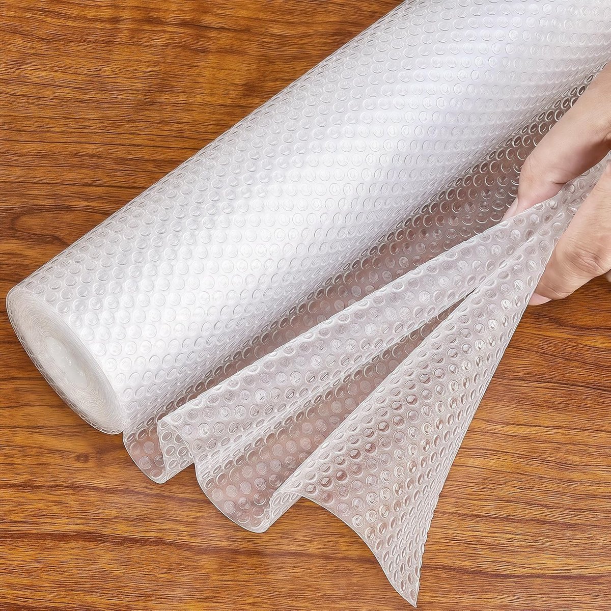 Beschermende Mat voor Keukenkastjes, 60 cm x 600 cm, EVA, Niet-Plakkerig, Vloer- en Oppervlaktebescherming met Transparante Punten