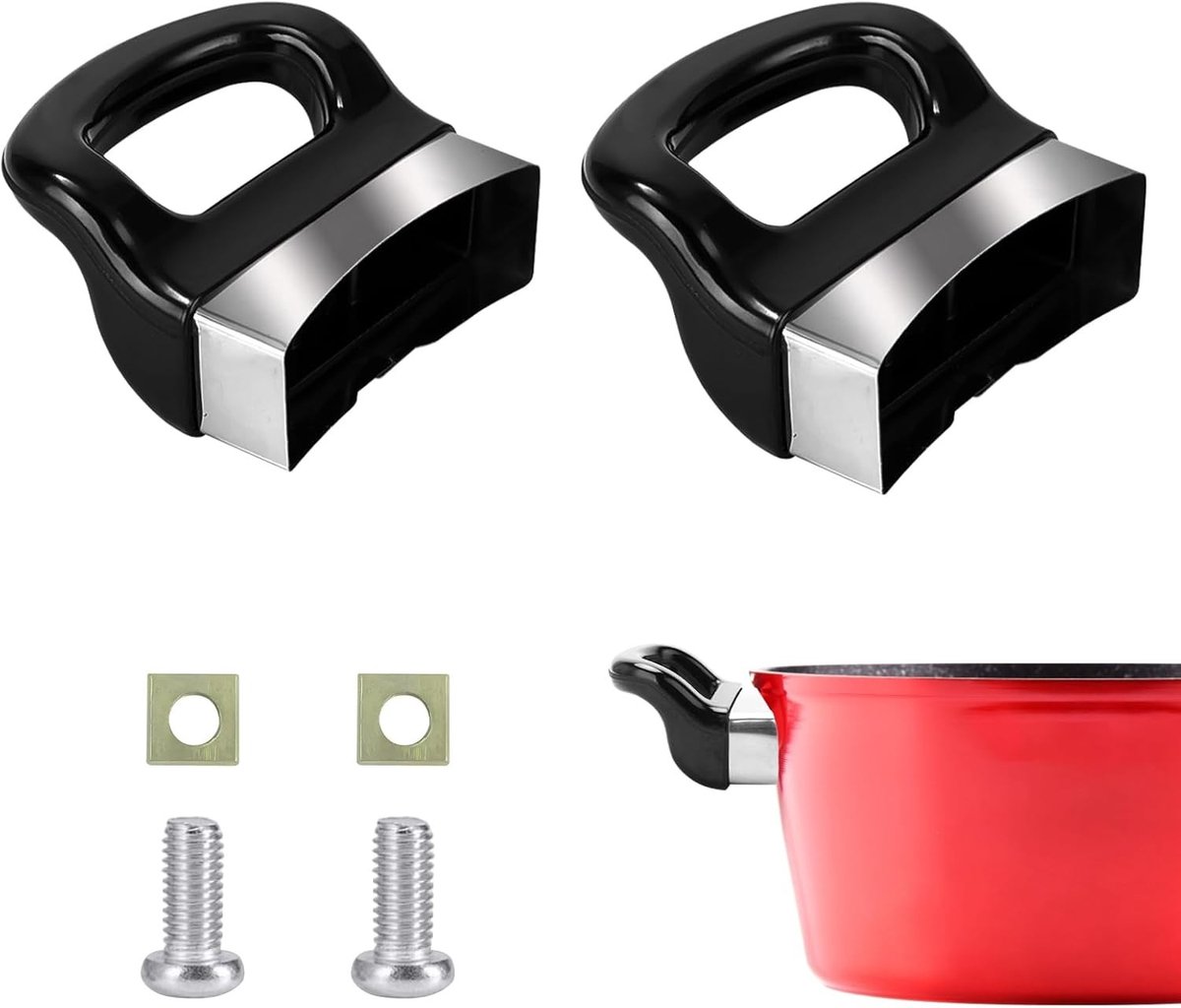 Universele Vervangende Panhandgrepen voor Kookgerei, Bakelieten Handvatten voor Kookpannen, Accessoires voor Drukpannen en Keukenbenodigdheden (2 Stuks)