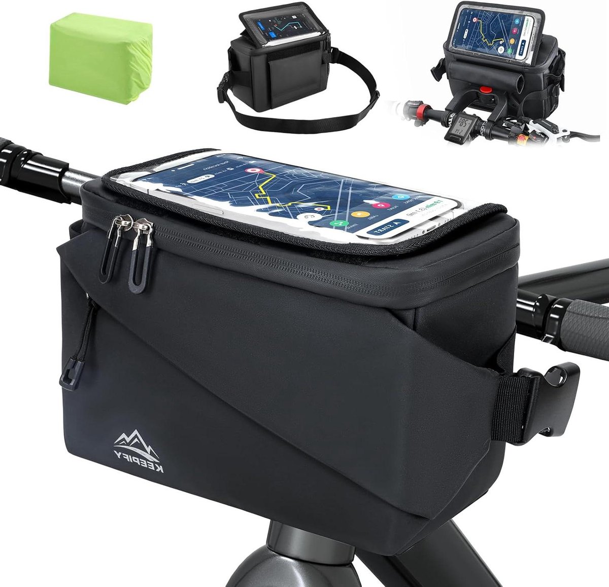 Fietstas Stuurtas - Fiets Accessoire - Veilig Onderweg - Waterdicht Touchscreen - 45 Liter - Zwart