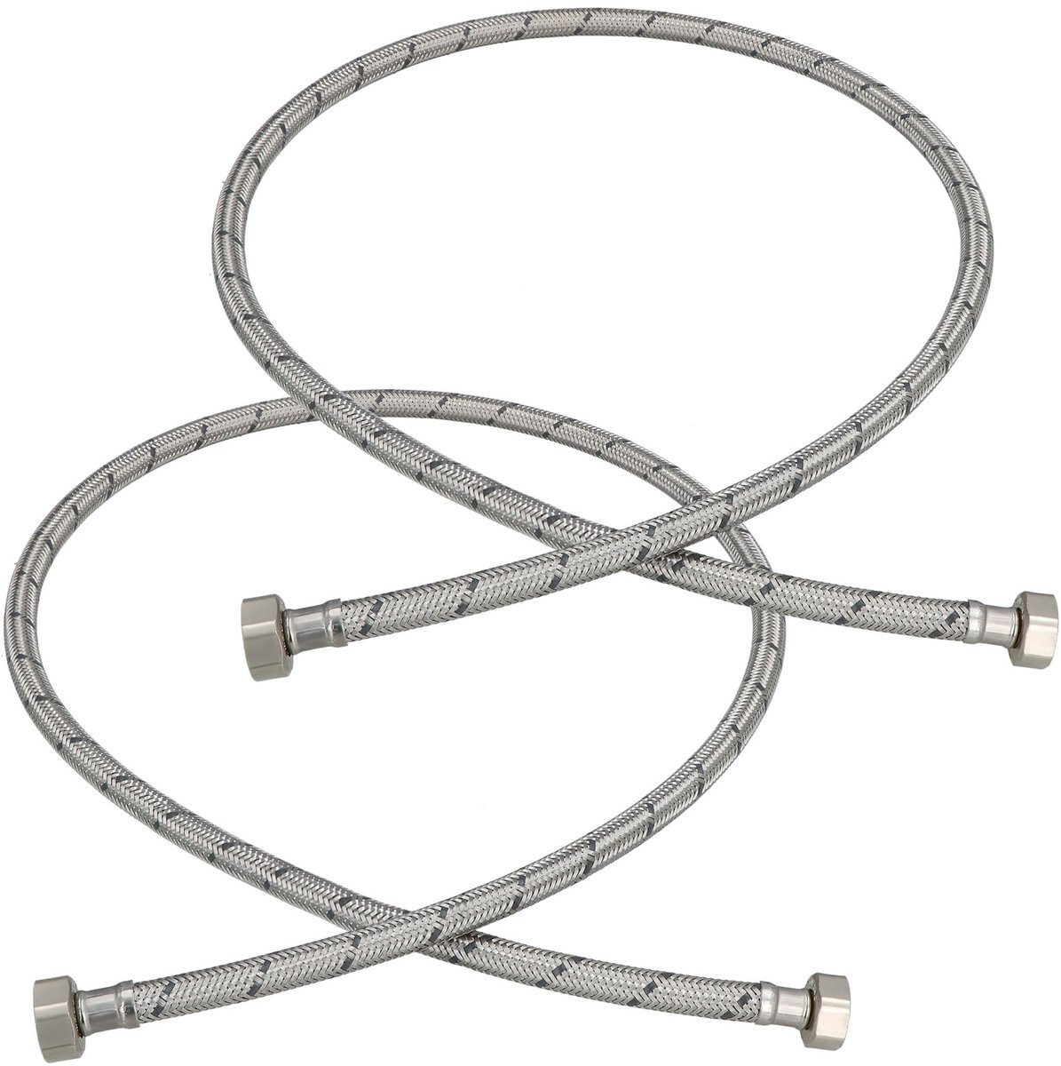 KOTARBAU® 2 Stuks - Flexibele Aansluitslang 1/2" x 1/2" - Flexibele Kraanslang 120 cm - Sanitaire Aansluitslang - Flexibele Verbindingsslang - Aansluitslang Armatuur - met Roestvrijstalen Vlechtwerk