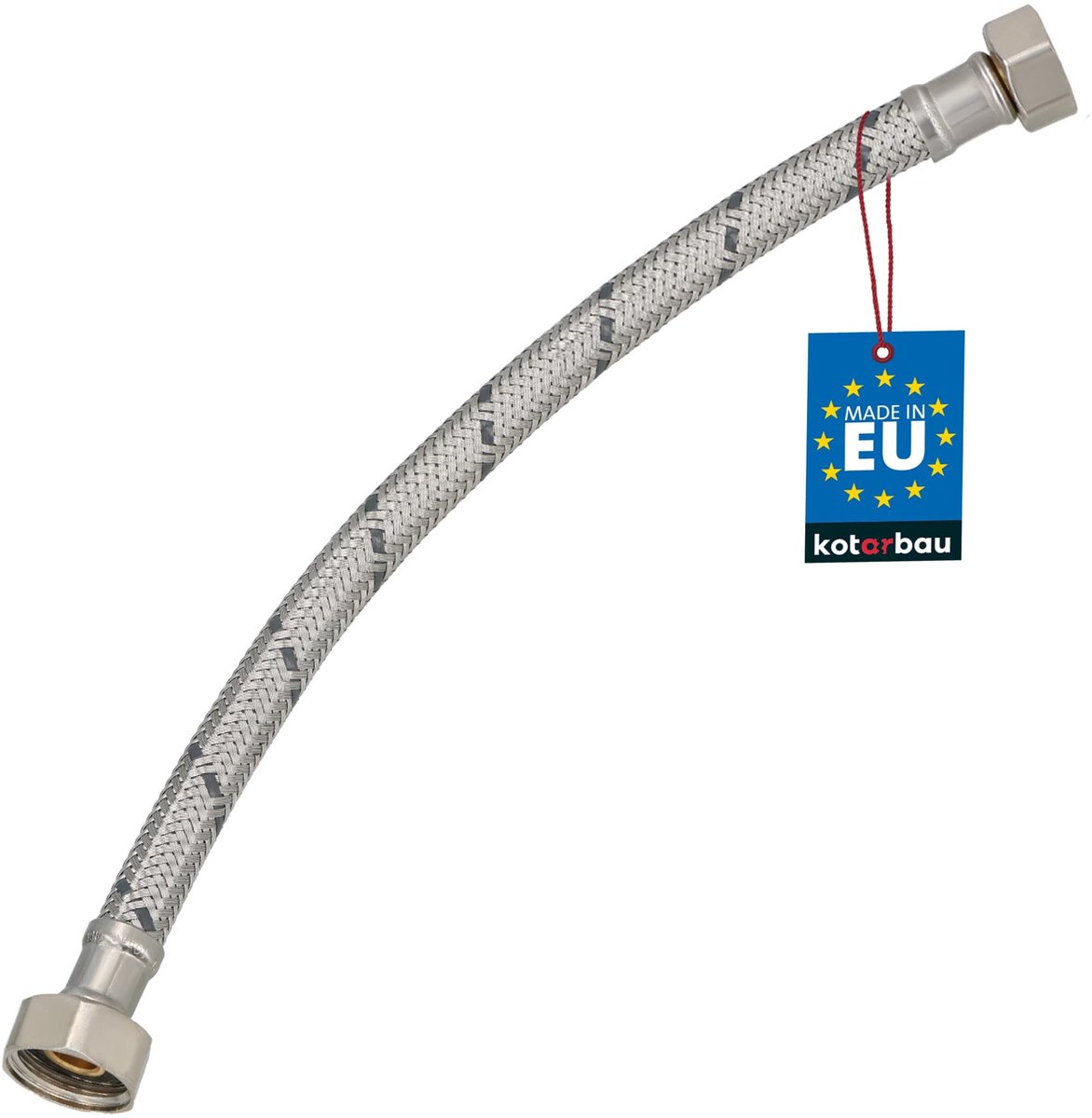 KOTARBAU® Flexibele Aansluitslang 1/2“ x 3/8“ - Flexibele Kraanslang 30 cm - Sanitaire Aansluitslang - Flexibele Verbindingsslang - Aansluitslang Armatuur - met Roestvrijstalen Vlechtwerk