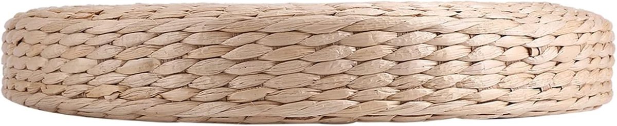 Zachte Ronde Tatami Kussen 40cm voor Meditatie, Yoga en Buitengebruik - Woven Rattan Grondstoel Kussens