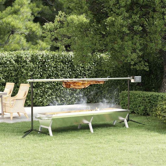 vidaXL - Barbecue - grill- - en - bakset - automatisch - roestvrij - staal van Merkloos — afbeelding 5