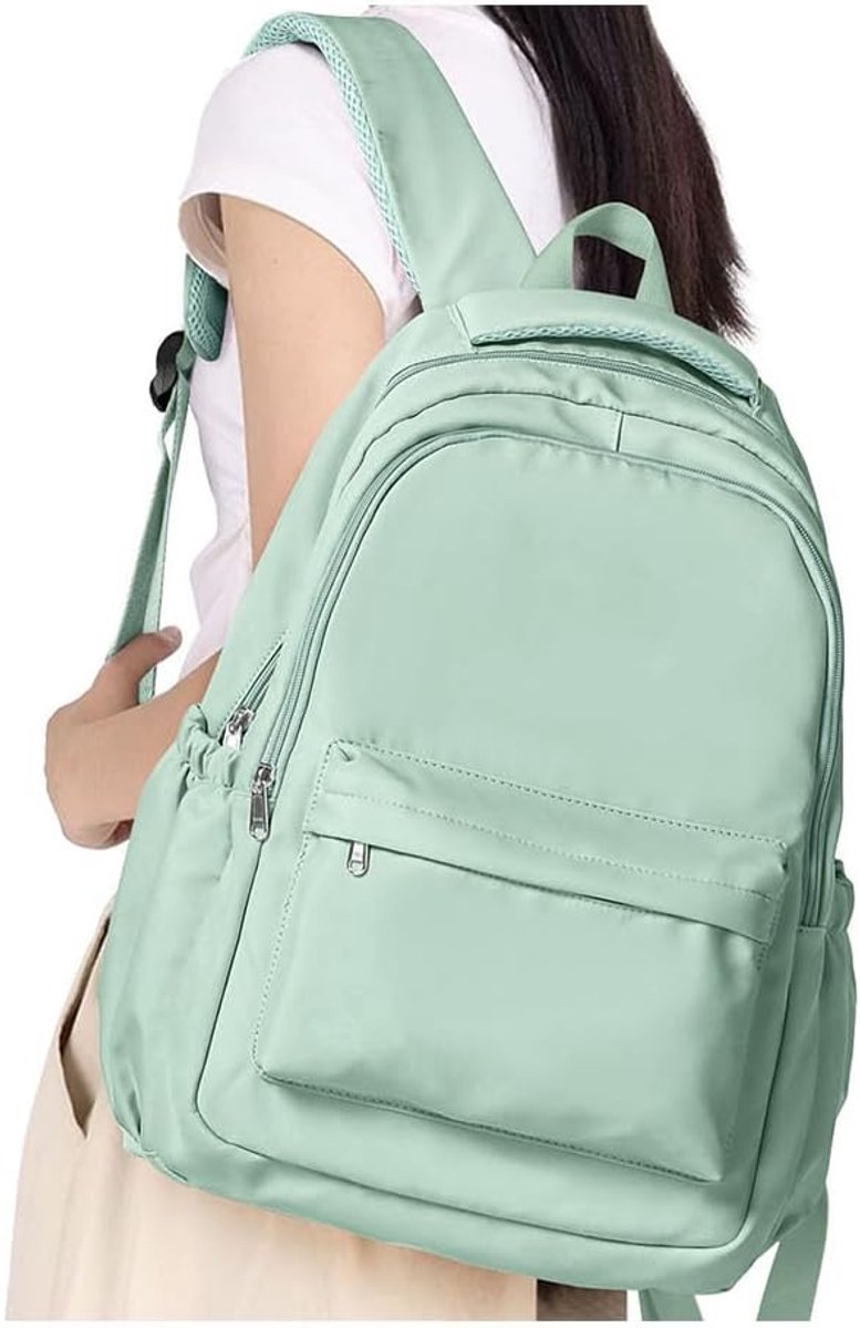Rugzak - Schoolrugzak - 14 inch Laptoprugzak - Waterbestendig en Lichtgewicht - Met Antidiefstalvak - Casual Dagrugzak - Groen