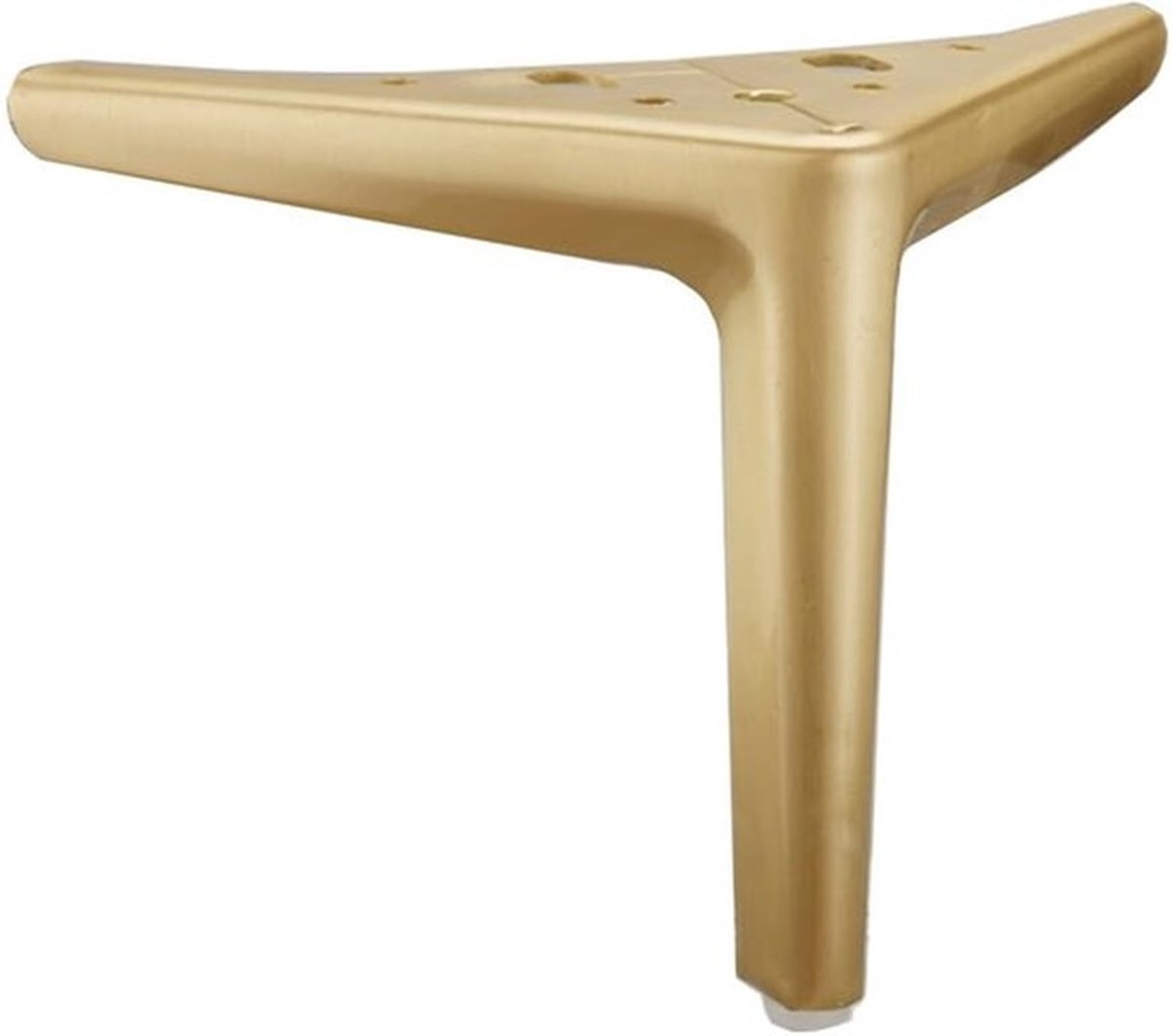 Metalen Triangel Meubelpoten - Vervangingsset voor Meubels - 10cm - Geborsteld Goud - Stevige en Duurzame Poten - Geschikt voor Sofa en K...
