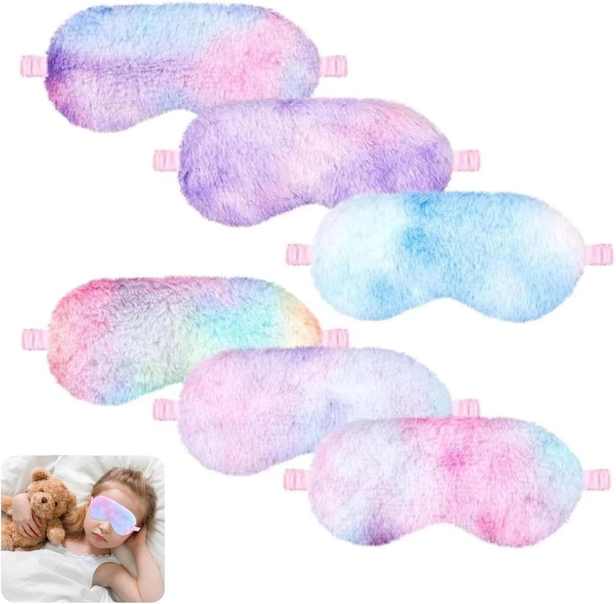 Slaapmaskers voor kinderen 23 x 13 cm - Pluche - Zacht en huidvriendelijk - Ideaal voor onderweg - ShopVlot