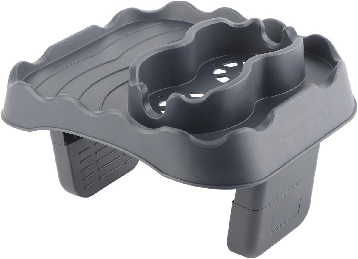 SnelShoppen - Verstelbare Bekerhouder voor Hot Tub, Antislip TPU Materiaal met Afvoergaatjes, Grijs, Geschikt voor Zwembaden, Spa's, Badkuipen