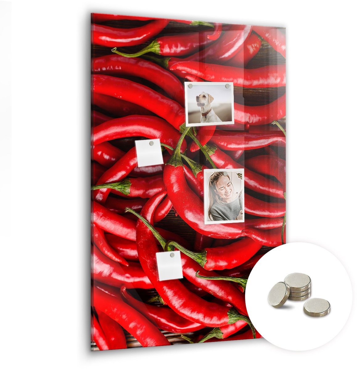 Coloray Glazen Magneetbord - Magnetisch Bord Honingraat - 60x90 cm - Rood Magneetbord - Magnetic Board - Keuken Decoratie
