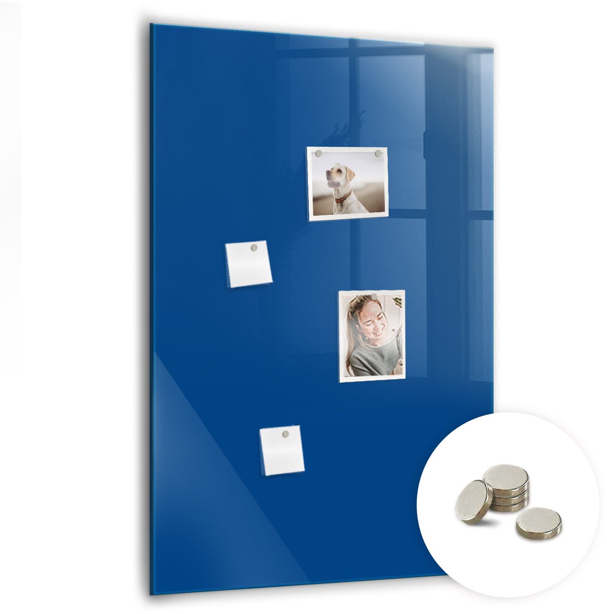 Coloray Glazen Magneetbord - Magnetisch Bord Donkerbeige kleur - 70x100 cm - Blauw Magneetbord - Magnetic Board - Woonkamer Decoratie
