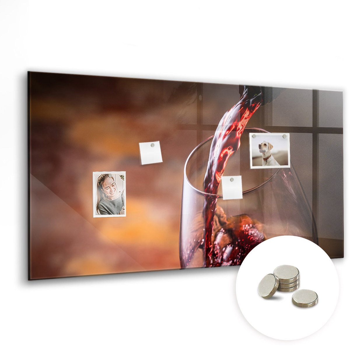 Coloray Glazen Magneetbord - Magnetisch Bord De wereld op board. - 120x60 cm - Veelkleurig Magneetbord - Magnetic Board - Memobord