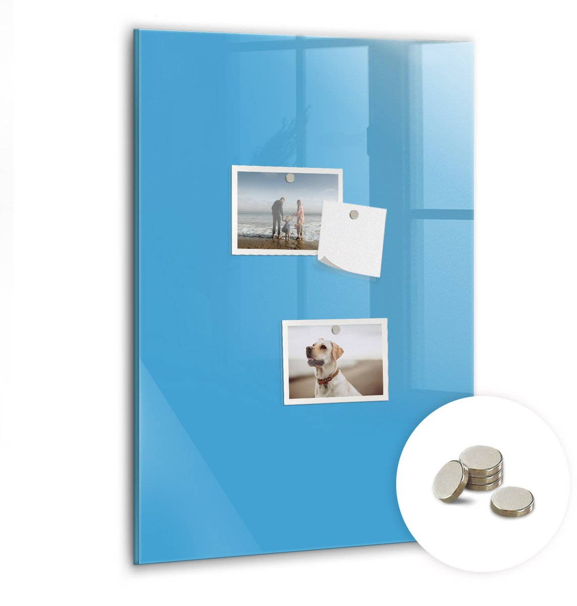 Coloray Glazen Magneetbord - Magnetisch Bord Lila kleur - 40x60 cm - Blauw Magneetbord - Magnetic Board - Memobord