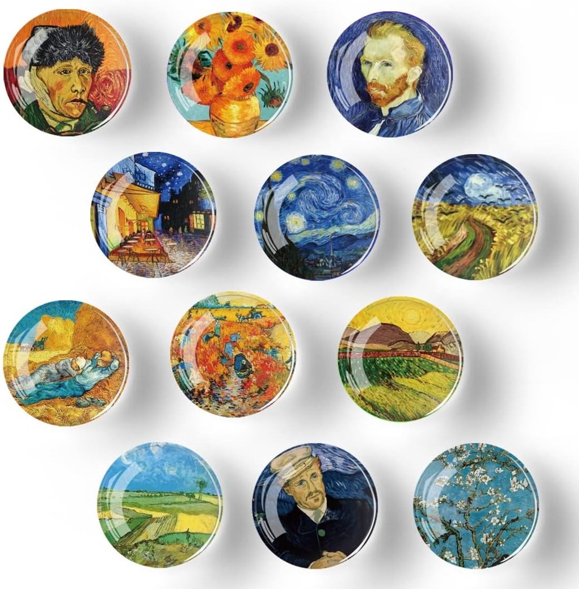 SnelShoppen - 12 Stuks Schilderij Magneetjes, Kinder Magneten, Hoge Kwaliteit, Veilig en Niet-giftig, 30mm Rond, Geschikt voor Koelkast, Whiteboards e