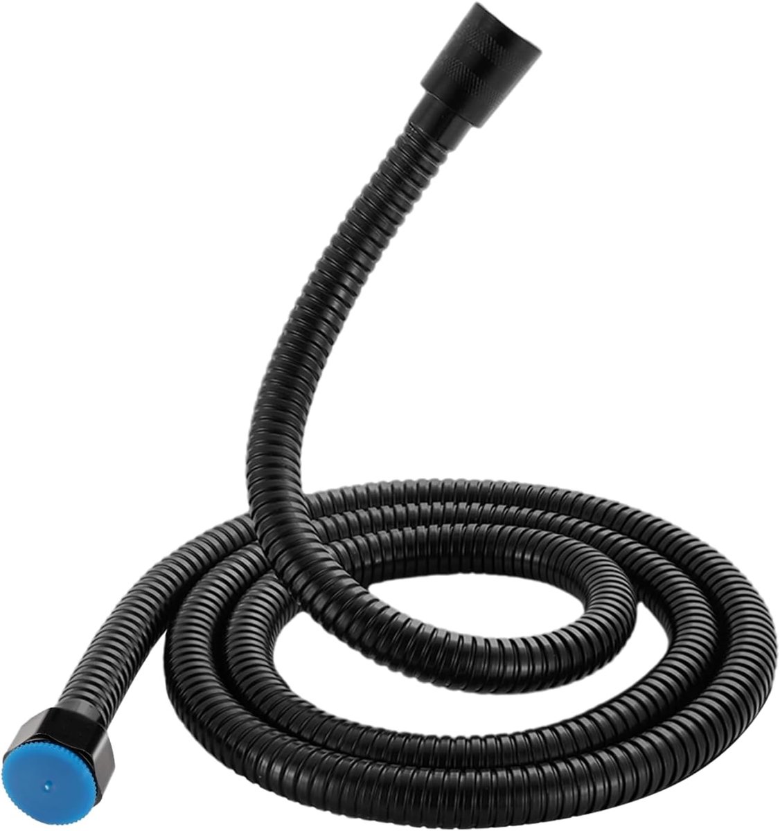 Douche slang 2 m - zwart - roestvrij staal - anti-tangling, eenvoudig te installeren - ShopVlot