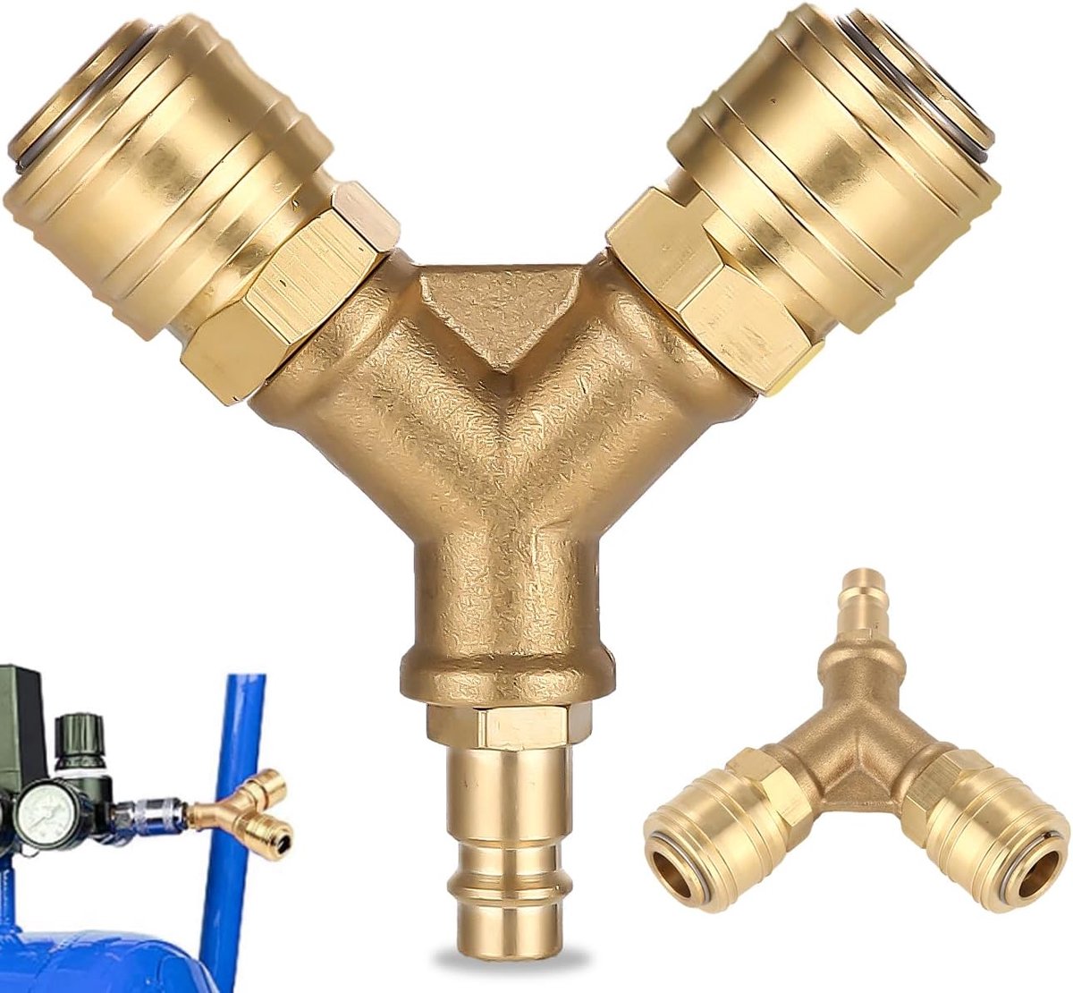 Y Distributor,NW 7.2 Air Hose,1/4 Inch Quick Release Distributor,Clutch Plug,Compressed Air Change with Male Thread - ShopVlot