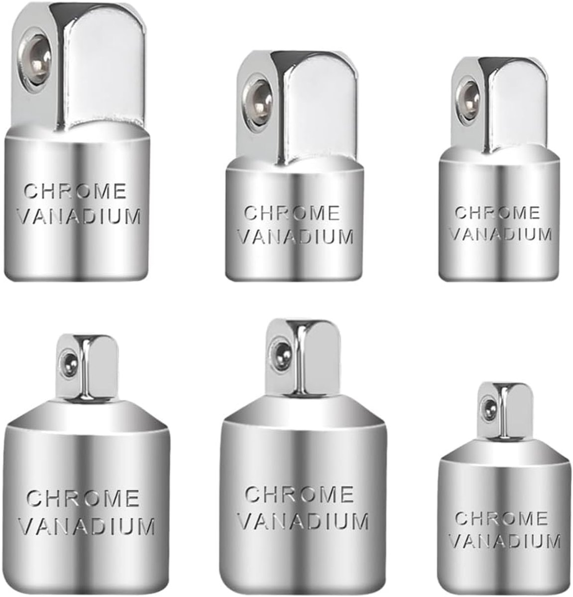 SnelShoppen - 6-delige Socket Wrench Adapter Set voor Ratchets 3/8 naar 1/4, 1/4 naar 3/8, 1/2 naar 3/8, 3/8 naar 1/2, 1/4 naar 1/2, 1/2 naar 1/4 - Pe