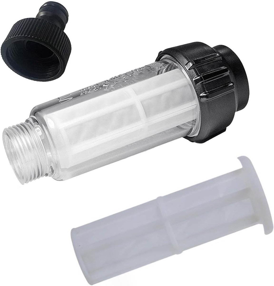 SnelShoppen - Waterfilter Tuinslang 3/4 Inch, Voorverwarmer met 1 Filterinzet voor Hogedrukreiniger, Motorhome, Tuinpomp, Tuinirrigatie