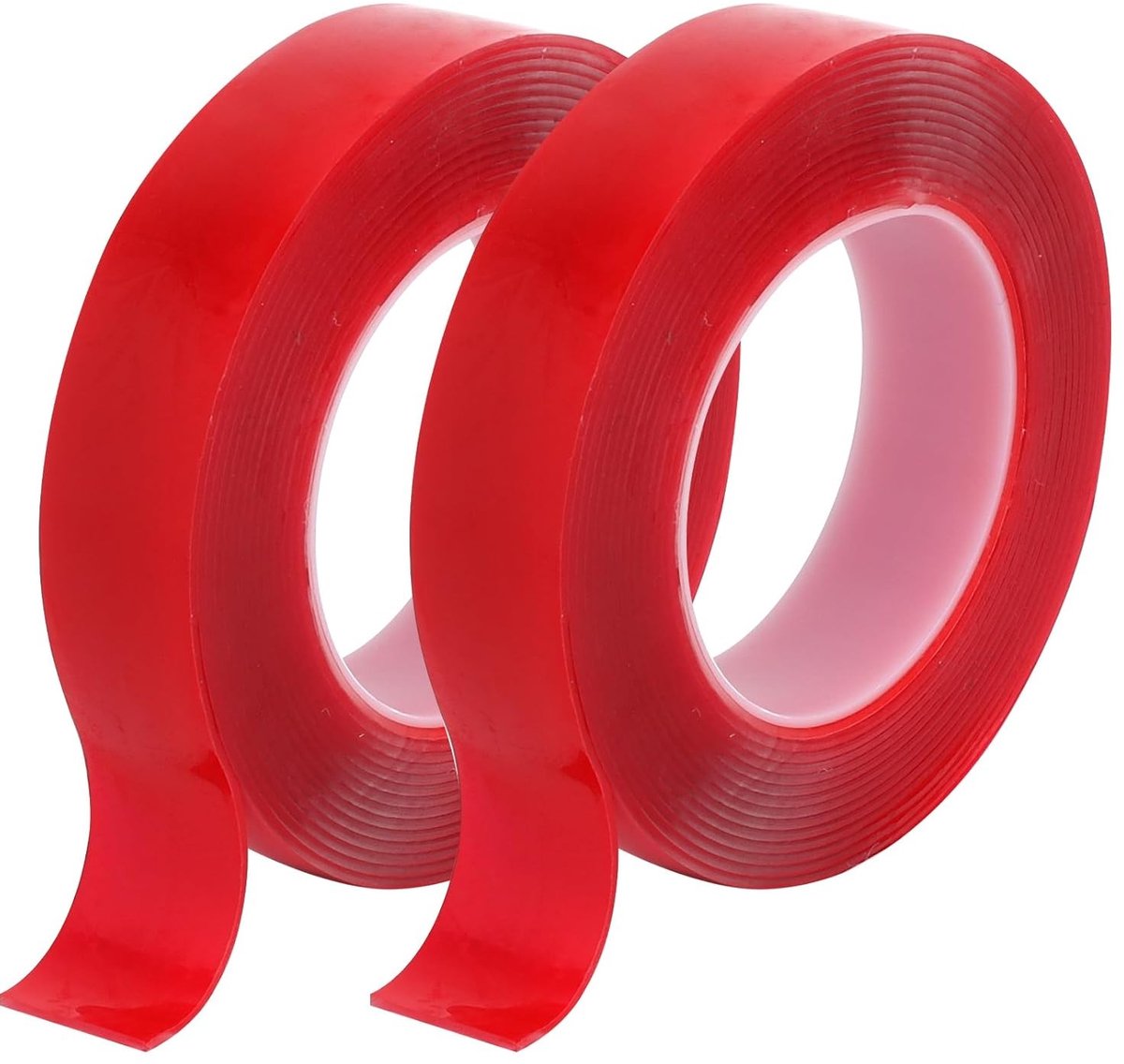 Extra sterke dubbelzijdige tape, 30 mm x 5 m, wasbare en transparante plakband voor foto’s, muren en kantoor, set van 2