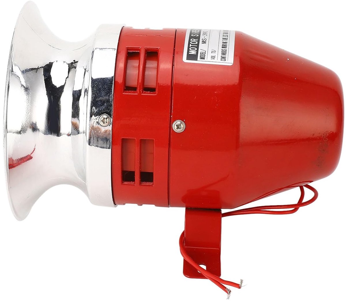 SnelShoppen - Industrial Alarm Sirene 130dB 40W Buitenpoort Beveiligingssirene voor Luidruchtige Omgevingen, Duurzaam Staal met Rood Antiroest Coating