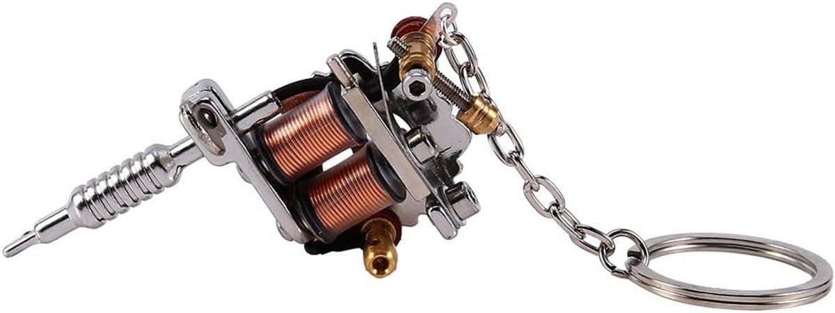 Mini tattoo hine sleutelhanger - zinc metaallegering - duurzaam en draagbaar - perfect voor tattoo liefhebbers - ShopVlot