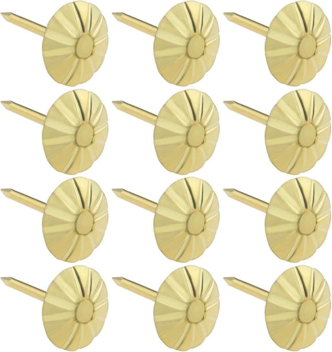 SnelShoppen - 100 Stuks Antieke Decoratieve Spijkers voor Meubels en Bekleding - Retro Versiering - Metaal - 11 x 16 mm - Goudkleurig - Perfect voor M