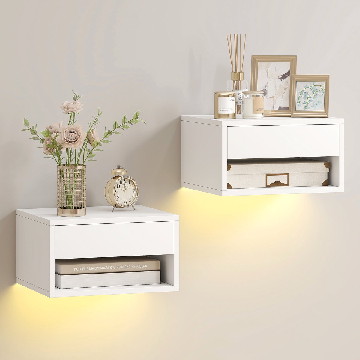 HOMCOM Nachtkastje Spaanplaat 37x32x21cm Wit