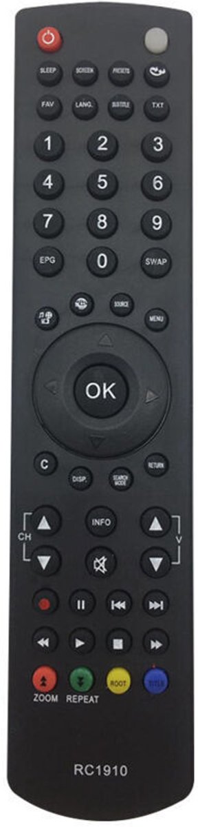 Afstandsbediening voor Techwood/Grandin RC1910 - Compatibel met Techwood/Grandin/geschikt voor Thomson/Toshiba LED-tv's - Eenvoudig in gebruik - Geschikt voor gebruikers van tv's van deze merken.