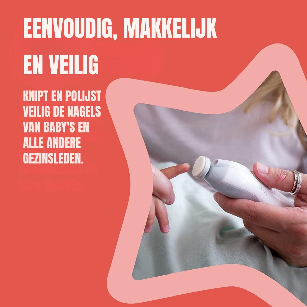 QORA® ElektriQORAe nagelvijl baby - Nagelvijl Baby - ElektriQORAe Nagelvijl - Wit- 6cm x 11cm x 17cm