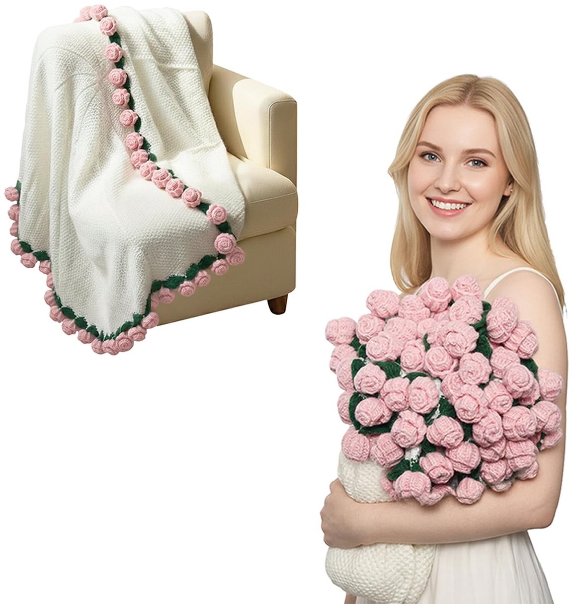 Solidchoice - Gehaakte Bloemen Dekentje - Perfecte Cadeau voor Vrouwen
