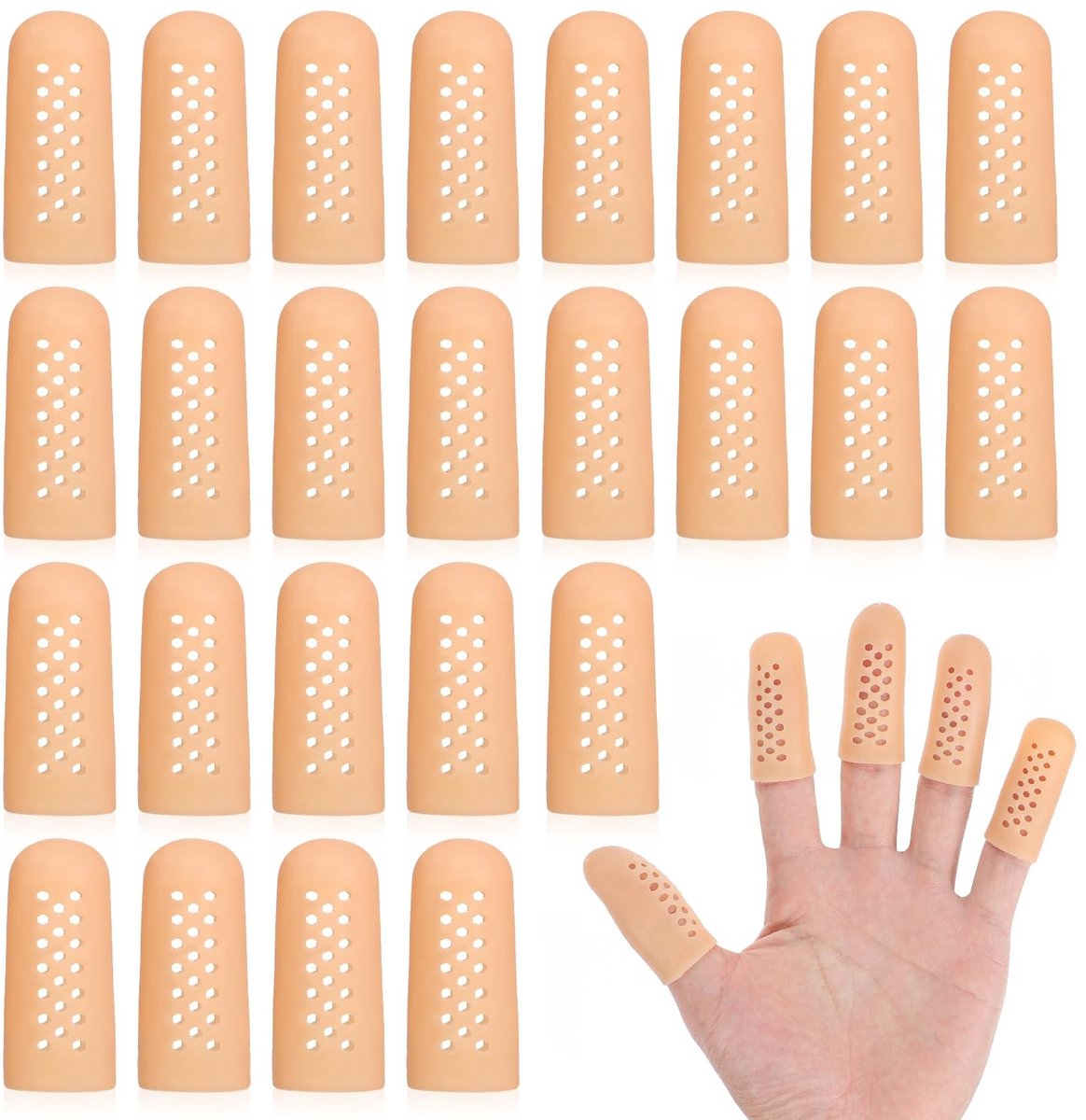 Solidchoice - 25 Stuks Siliconen Vingerbescherming - Ademend en Comfortabel