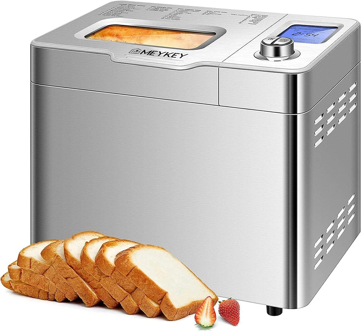 Broodbakmachine 900 g - Automatische Broodbakker met 25 Programma's - 550W - 3 Broodmaten - Met Ingrediëntendispenser en Timer