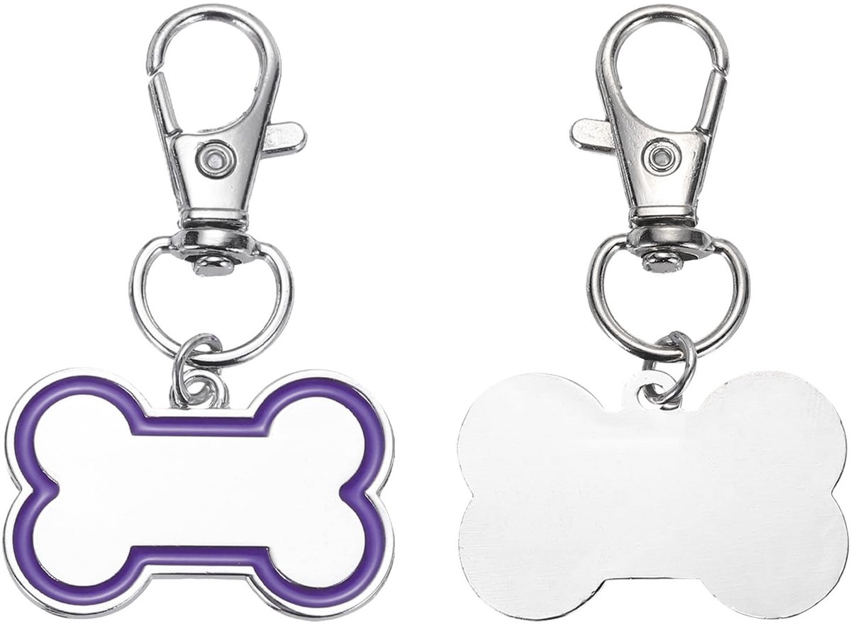 Solidchoice - Set van 2 Gegraveerde Dier ID Tags in Botvorm