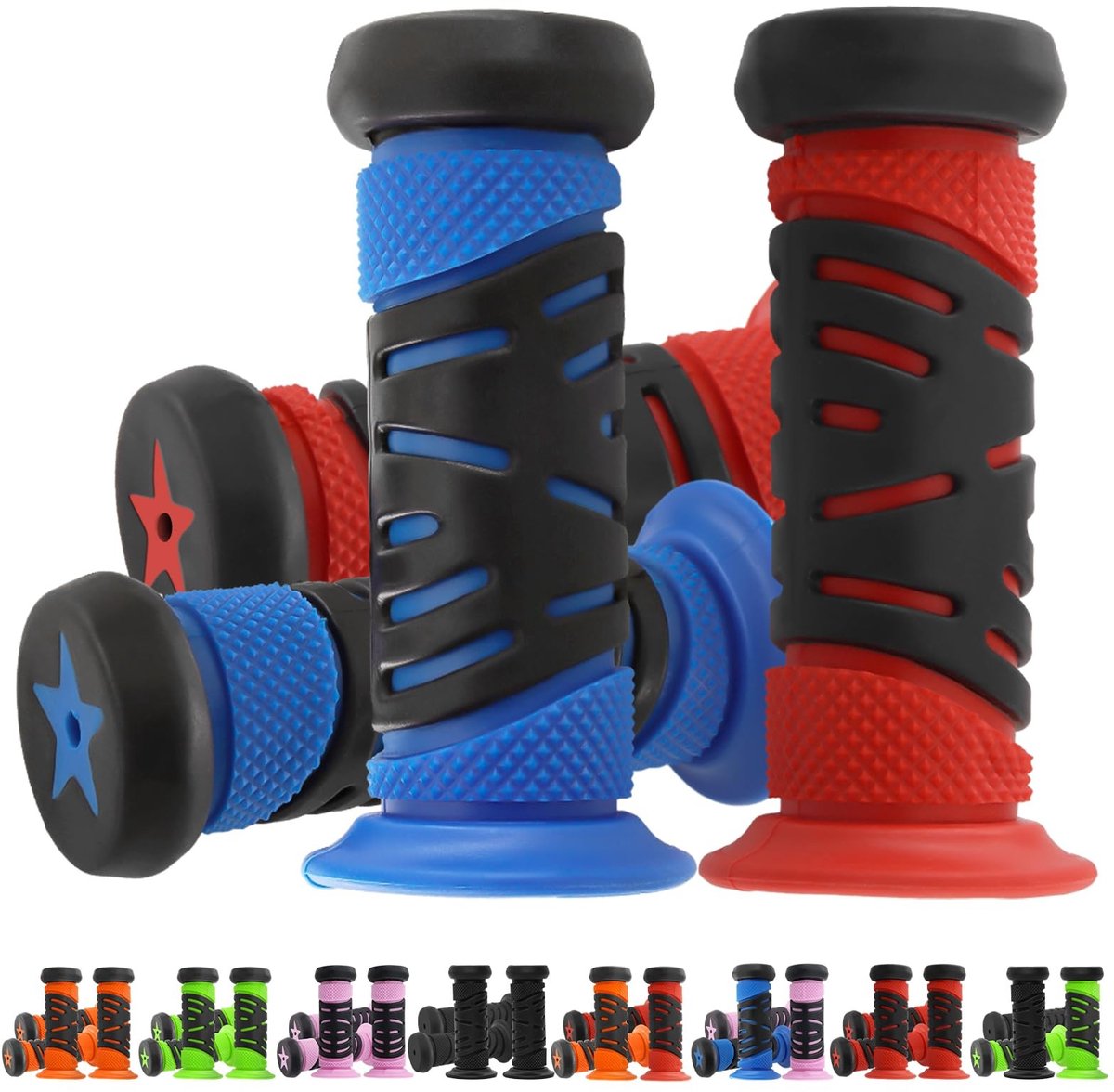 Solidchoice - Kinderfietsgrepen met Veiligheidsbescherming in Rood en Blauw