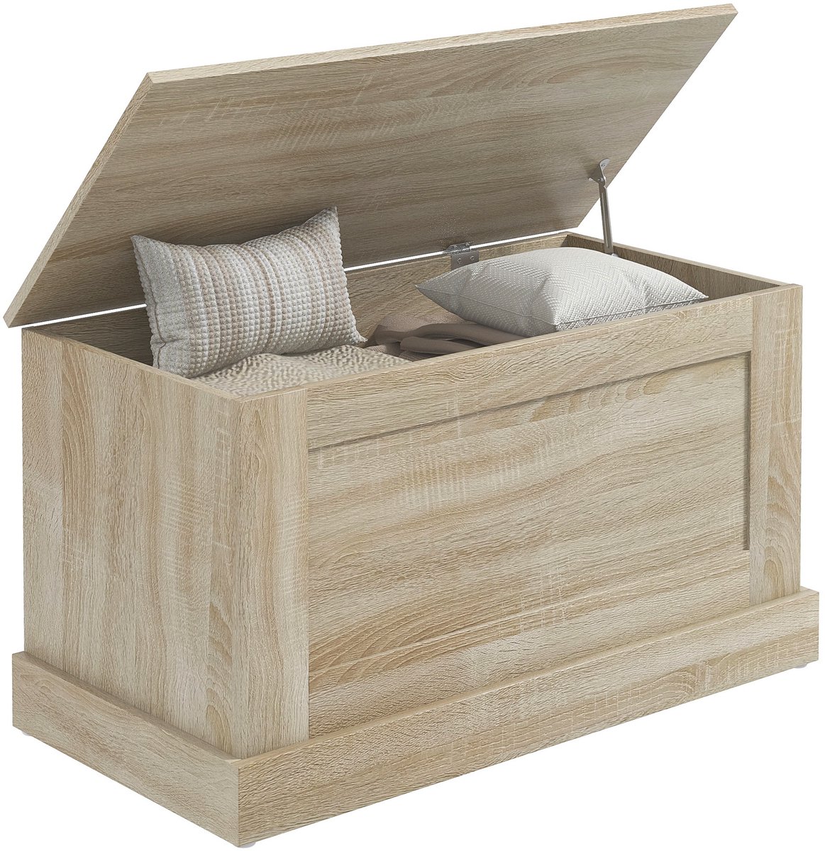 Houten speelgoedkist 80 x 40 x 45 cm – naturel | Hout – met veiligheidsscharnieren