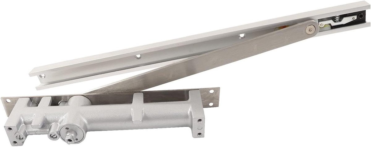 Deurdranger Hydraulisch - Automatische Deursluiter - Veilig Deuren Sluiten - Stille Schakelfunctie - 47x11x5 cm - Zilverwit