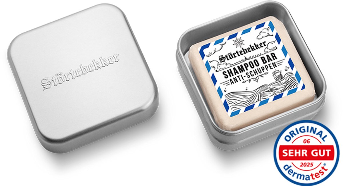 Störtebekker® Vaste Shampoo & Zeepdoos Set Anti-Roos - Shampoo Bar Heren met Werkzaam Anti-Roos Effect - Extreem Huidvriendelijk & Droogt Niet Uit - Zonder Sulfaten & Parabenen - Handgemaakt in Nederland