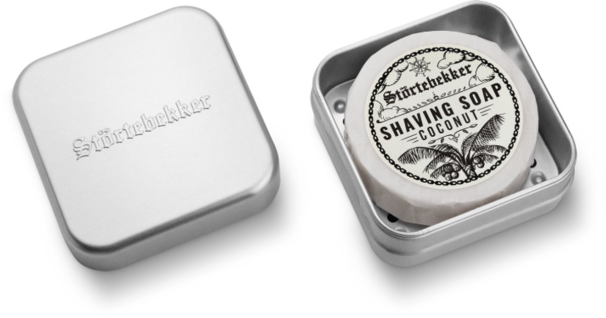 Störtebekker® Scheerzeep & Zeepdoos Set - Shaving Soap Set Heren voor een Zachte Natte Scheerbeurt - Romige, Rijke Schuim - Aluminium Zeepdoos met Afdruiprooster - Handgemaakt in Nederland - 9 Geuren